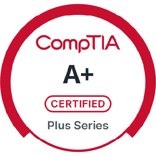 CompTIA A+ badge on Credly